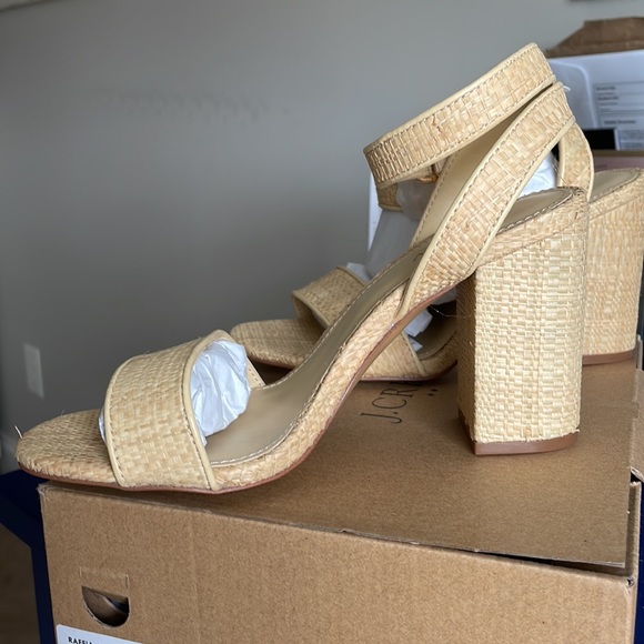 JCrew Raffia Open-Toe Block Heels. - Picture 4 of 7
